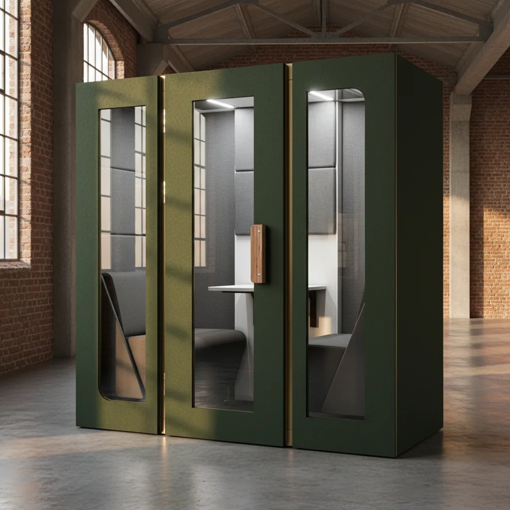 Cabina Duo Caster Lite en nave industrial