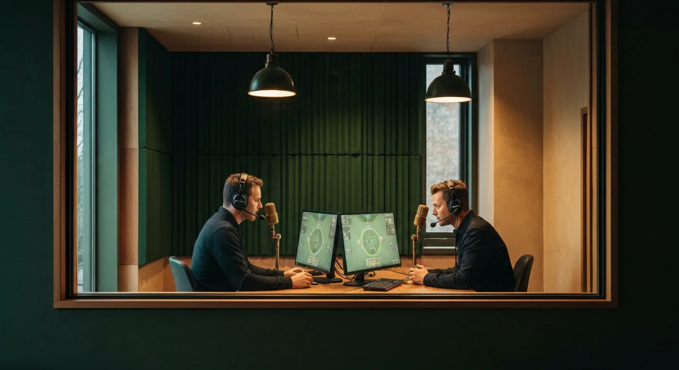 Comentaristas en cabina Duo Caster